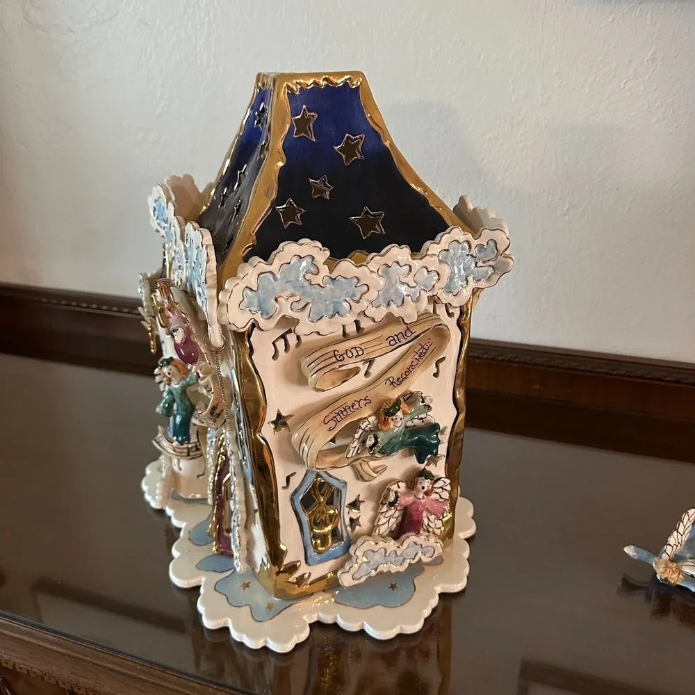 2003 Heather Goldminc Hark the‎ Herald Angels Sing Musical House Clayworks 15''